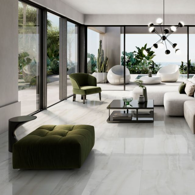 Akoya White Polished 24x48 Porcelain Tile