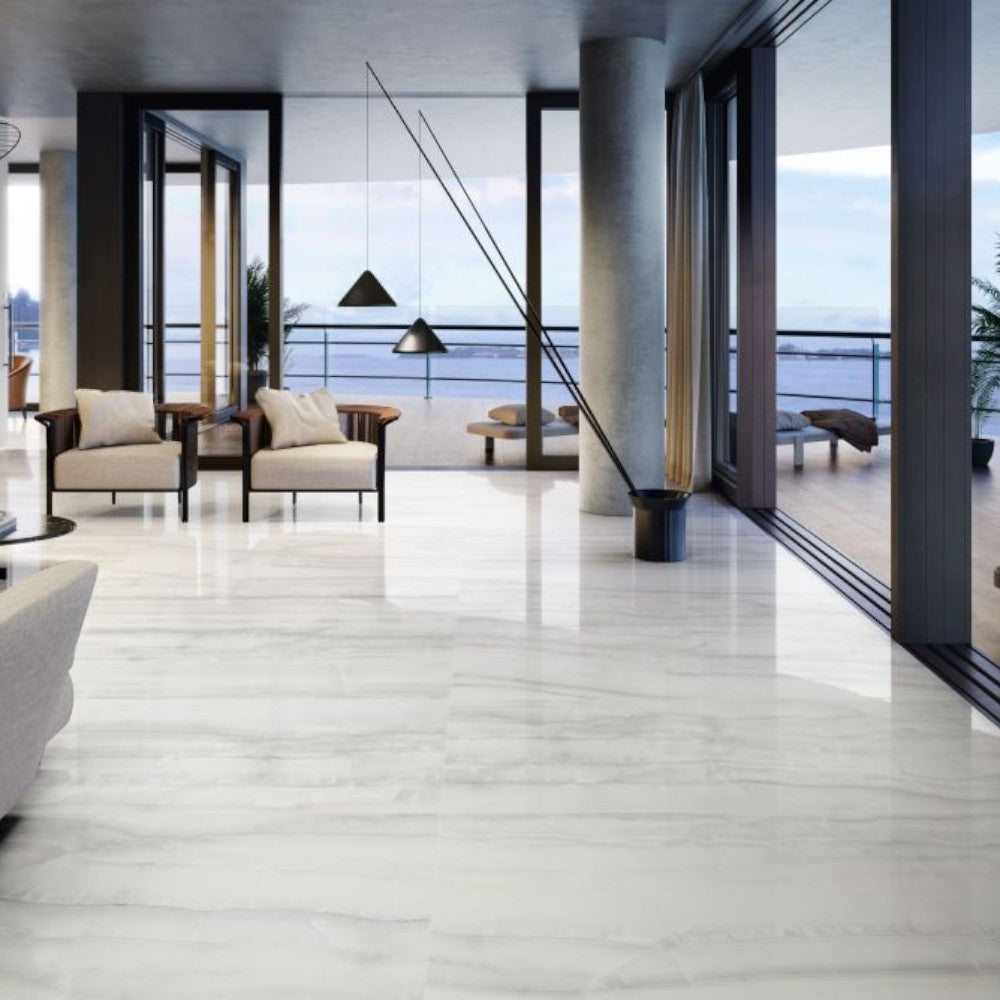 Akoya Silver Polished 24x48 Porcelain Tile