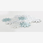 Load image into Gallery viewer, Carrara White &amp; Blue Glass Blend Daisy Flowers Mosaic
