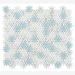 Load image into Gallery viewer, Carrara White &amp; Blue Glass Blend Daisy Flowers Mosaic
