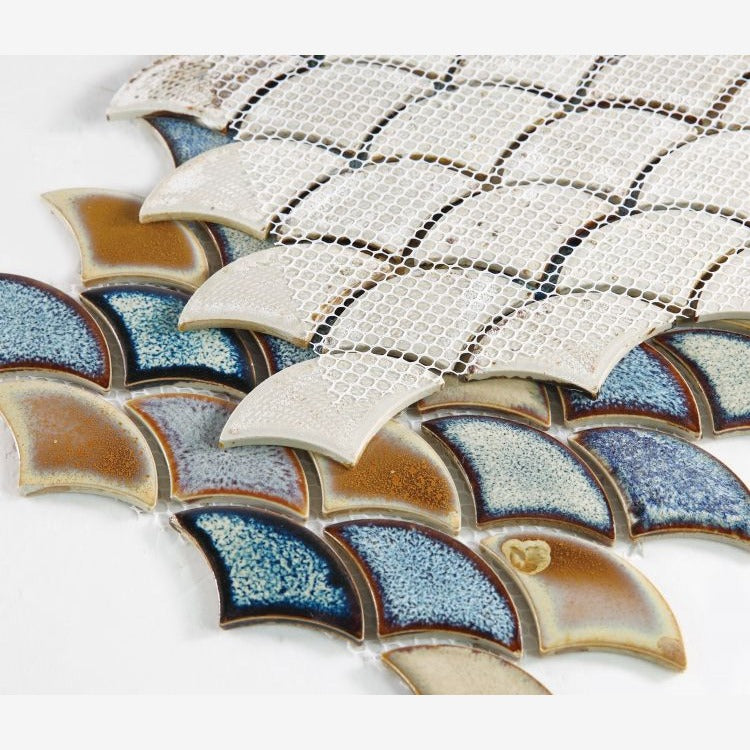 Antigua Brown Lentil 2x3 Fishscale Porcelain Mosaic