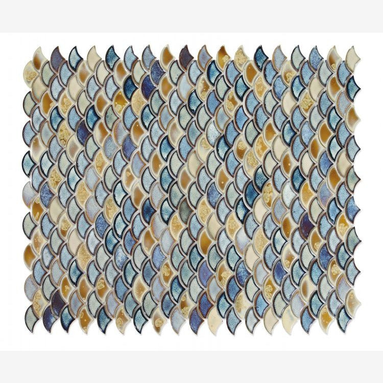 Antigua Brown Lentil 2x3 Fishscale Porcelain Mosaic