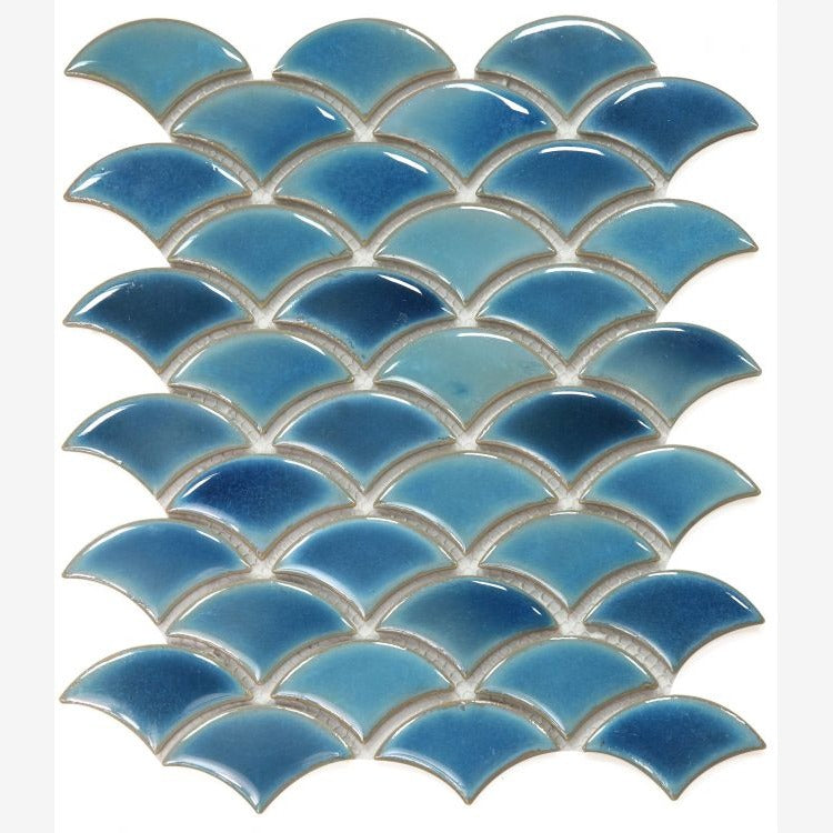 Antigua Navy Blue 2x3 Fishscale Porcelain Mosaic