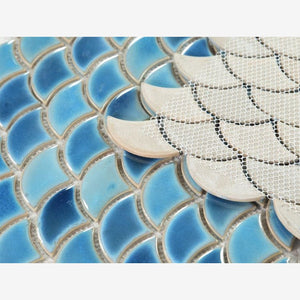 Antigua Navy Blue 2x3 Fishscale Porcelain Mosaic