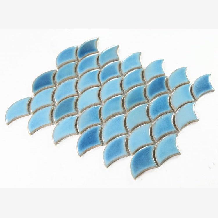 Antigua Azure 2x3 Fishscale Porcelain Mosaic