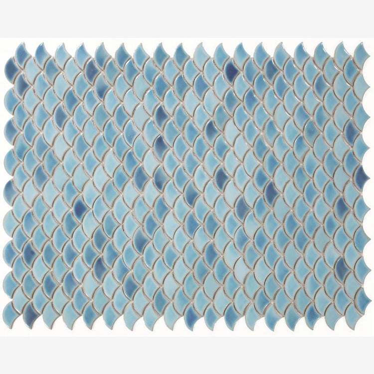 Antigua Azure 2x3 Fishscale Porcelain Mosaic