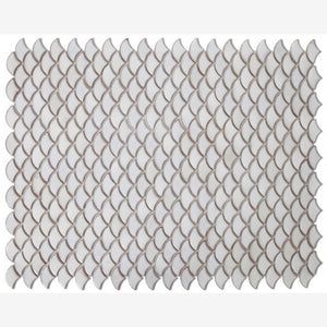 Antigua Whisper White 2x3 Fishscale Porcelain Mosaic