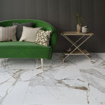 Load image into Gallery viewer, Aeris Gold 48x48 Marble Porcelain Tile Polished
