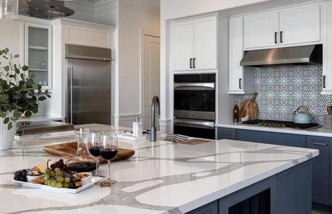 Kitchen with new backsplash