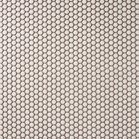 Simple Pearl White Penny Round Ceramic Tile