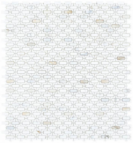 Calacatta Gold & Thassos White Fretwork Mosaic