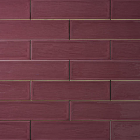 Chanelle Burgundy 3x12 Glossy Ceramic Tile