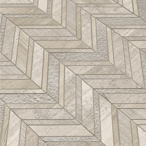 White Quarry Chevron Pattern Marble Mosaic