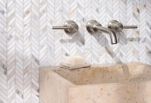 Calacatta Gold Mini Chevron Mosaic