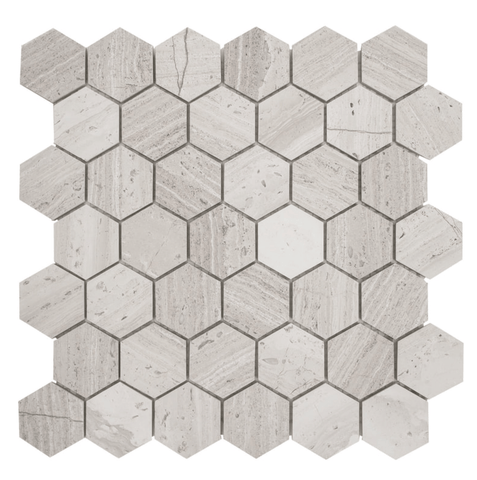 Haisa Light White Oak Hexagon Mosaic Tile