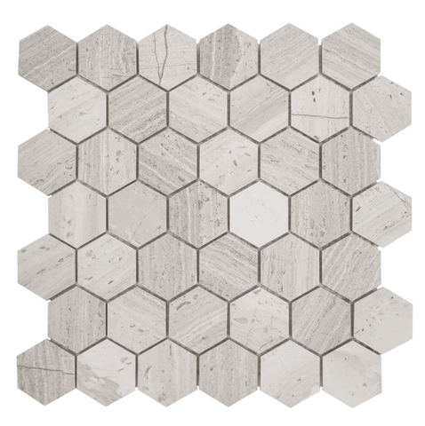 Haisa Light White Oak 2” Hexagon Mosaic