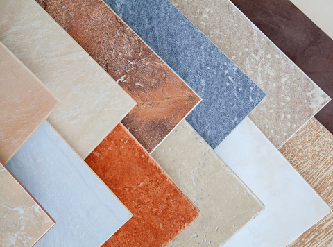 Assortment of different colored tiles