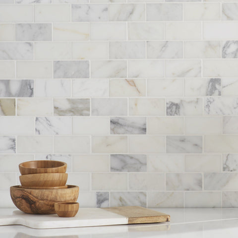 Calacatta Gold Marble Subway Tile