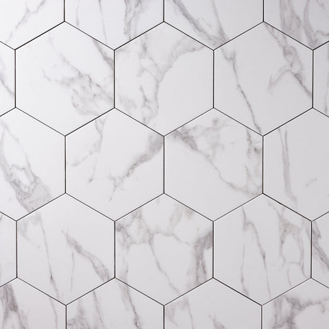 Milano Statuary White 8x9 Hexagon Porcelain Tile