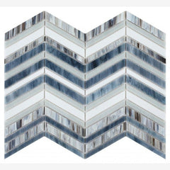 Newport Beach Wave Chevron Glass Mosaic Blend (Pool Rated)