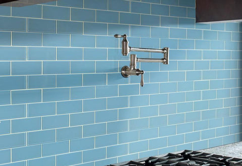 York Blue Mist 4x12 Glass Tile