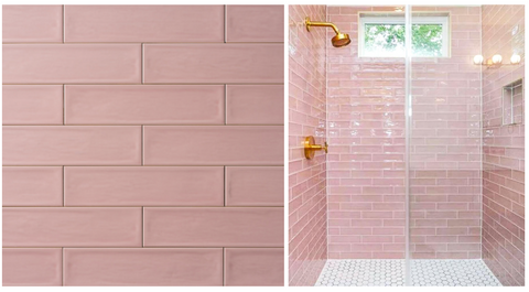 Chanelle Pink Ceramic Subway Tile