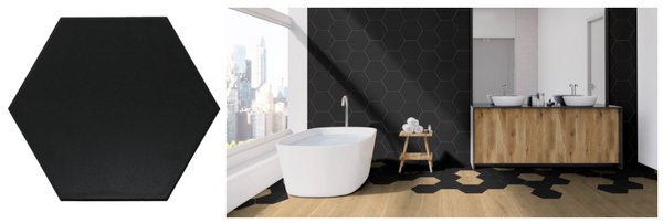 Madrid Black Hexagon Porcelain Tile