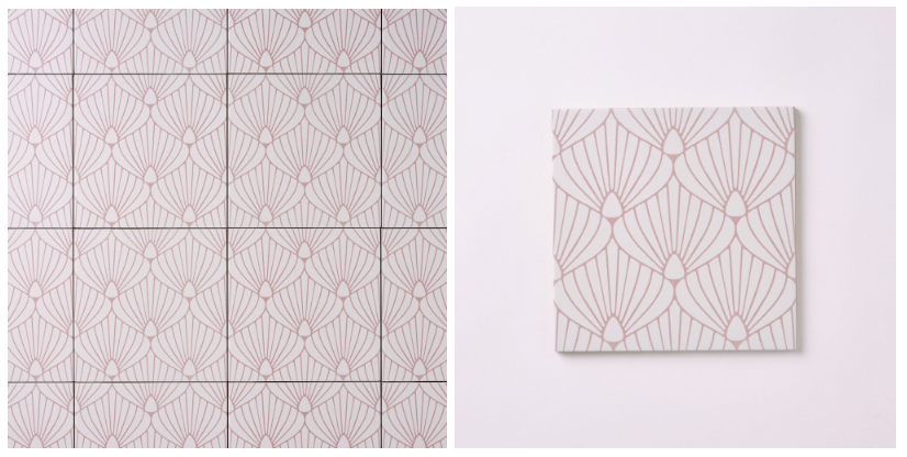 Eiffel Shell White/Pink 8x8 Porcelain Tile