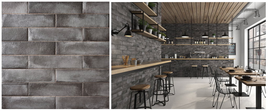 Urban Brick Anthracite 3x12 Ceramic Tile