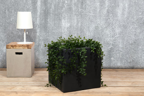 Black tile planter