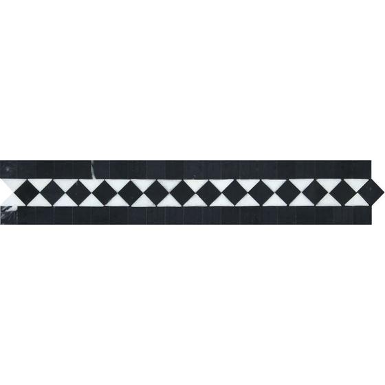 Thassos White & Black Belvaux Border Stone Tilezz 