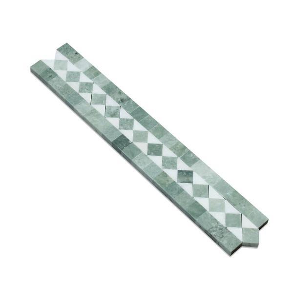 Thassos White & Green Belvaux Border Stone Tilezz 