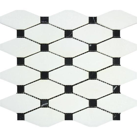 Thassos White & Black Octave Mosaic