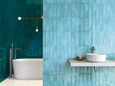 Bathroom with topaz wall tile