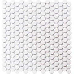 White Penny Round Ceramic Mosaic Tile